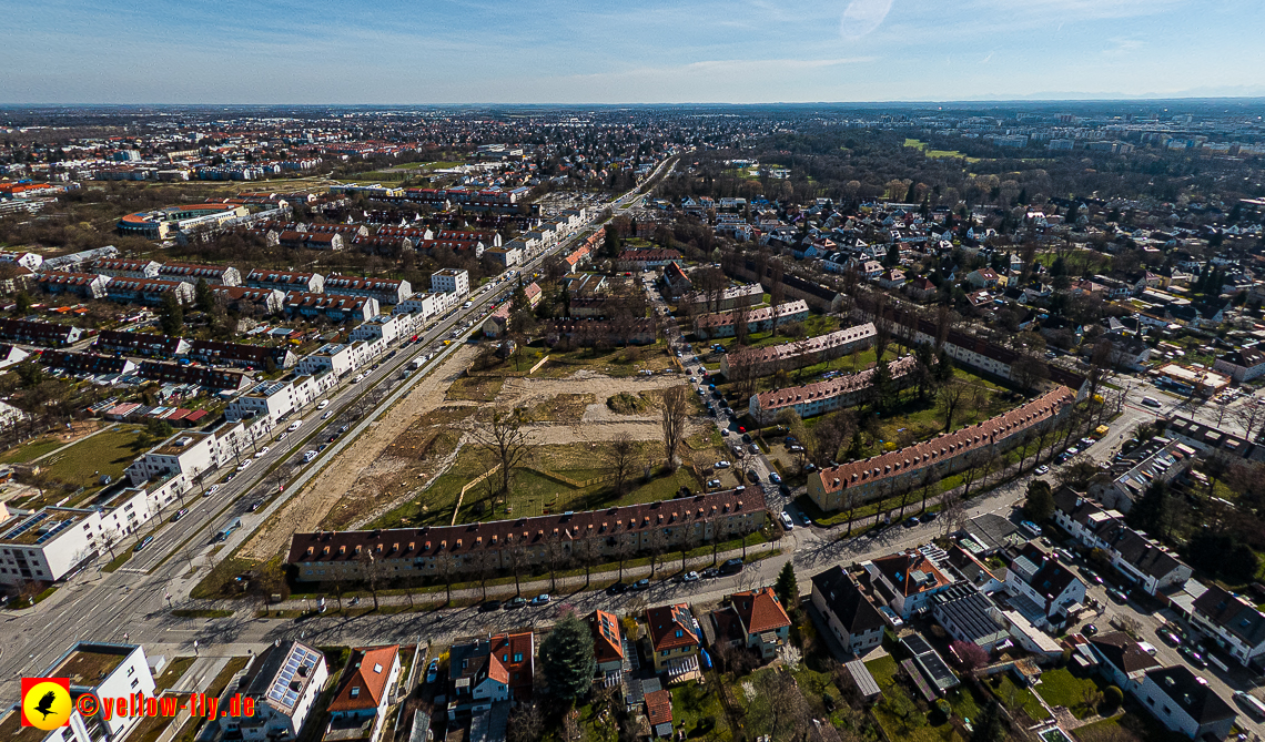 21.03.2023 - Luftbilder von der Baustelle Maikäfersiedlung in Berg am Laim